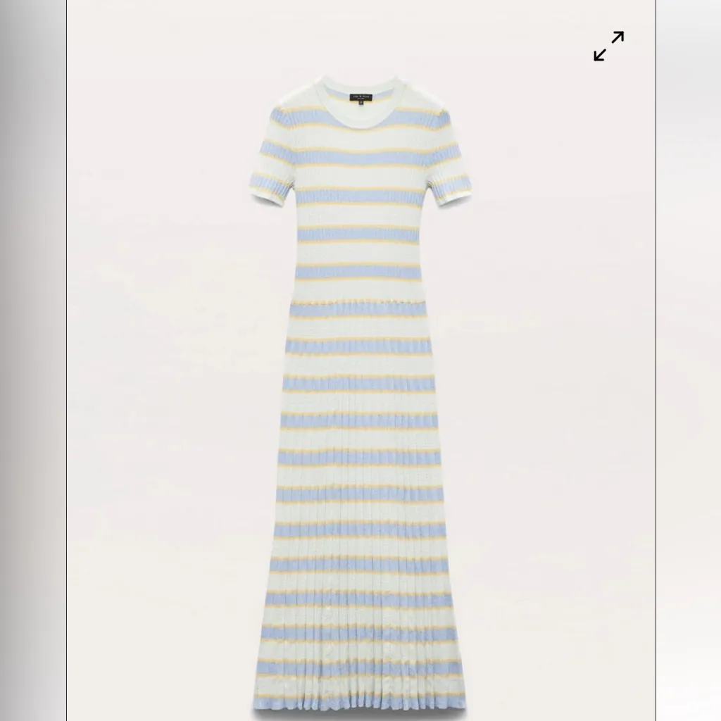 New with Tags Rag & Bone Eloise Striped Rib Knit Midi Dress Sz M - Image 2