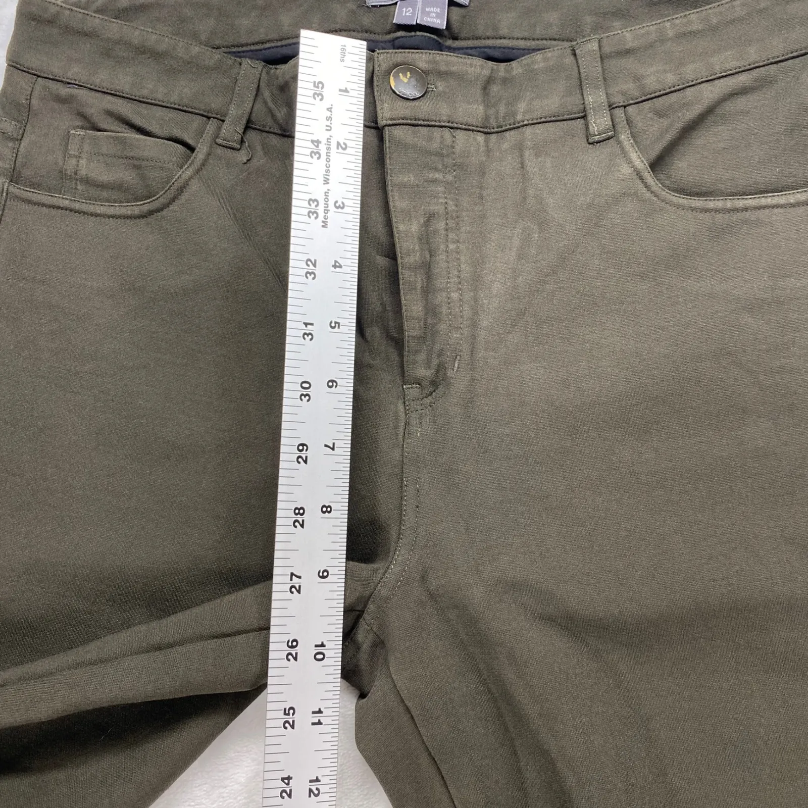 Vince Olive Green‎ Pants Stretch Casual Career Trousers Women's Size 12 - Image 3