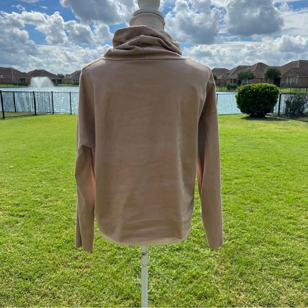 Wolford Velour Womans Pullover Suede Sweater In Tan - Image 4