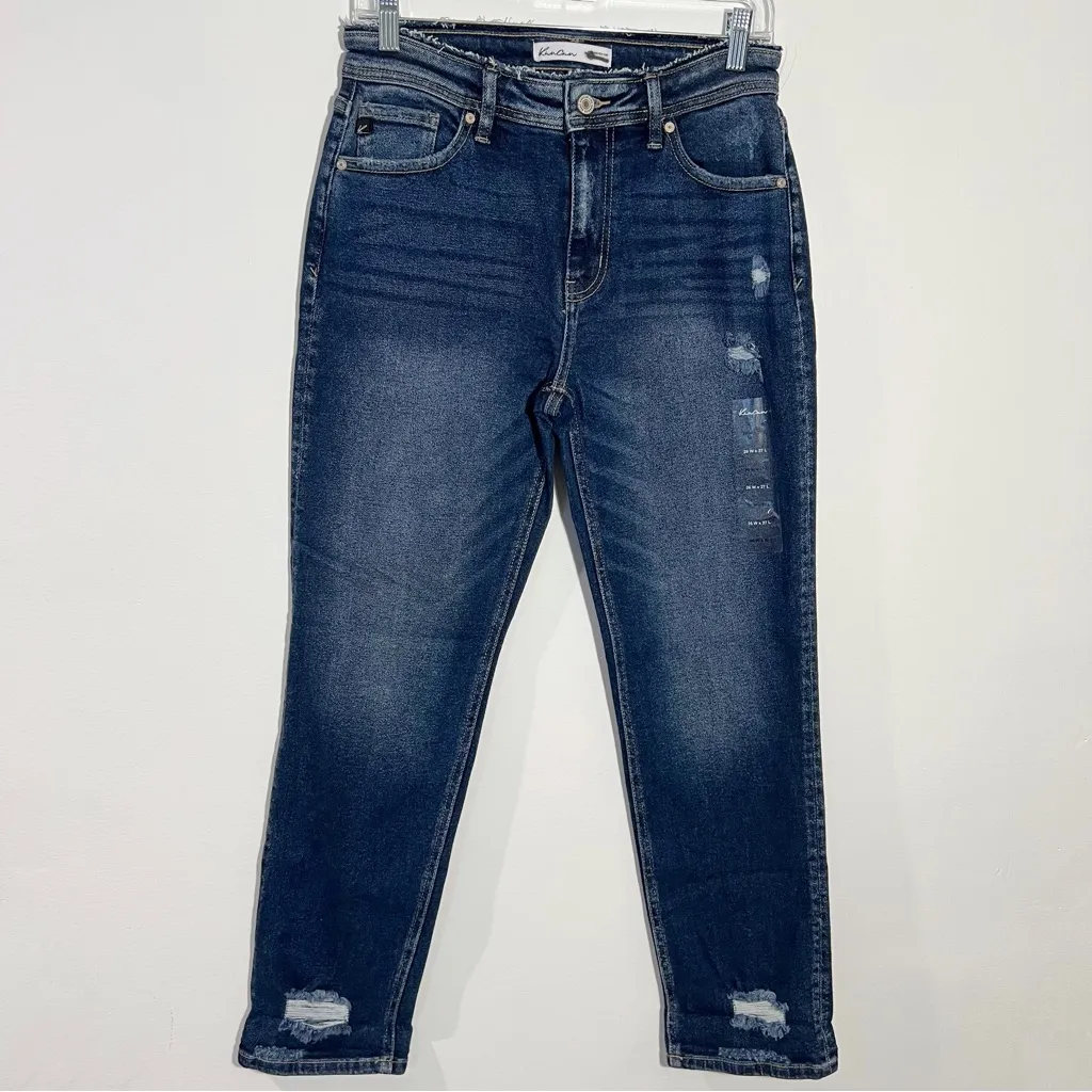 KanCan High‎ Rise Boyfriend Jeans Distressed Size 26 Blue - Image 2