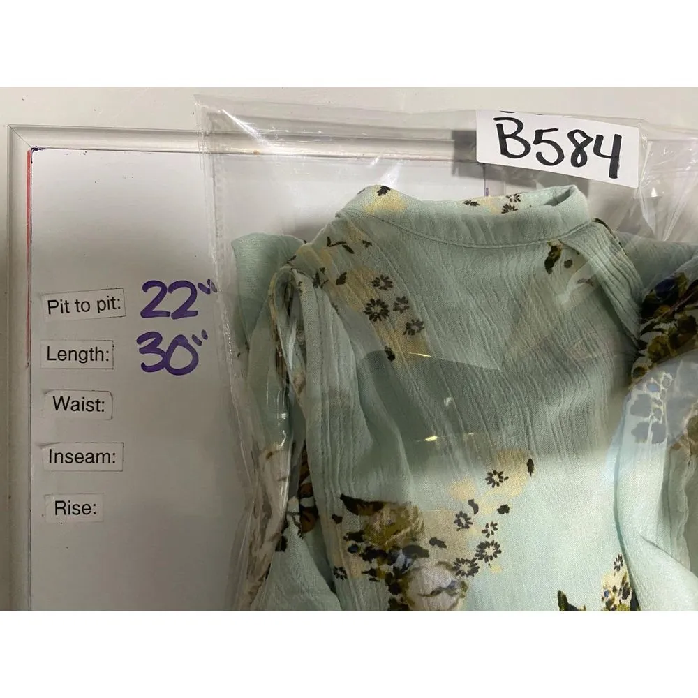 Free People Swing Mini Tunic Dress M Sleeveless Blue Floral Boho Keyhole Cottage - Image 6