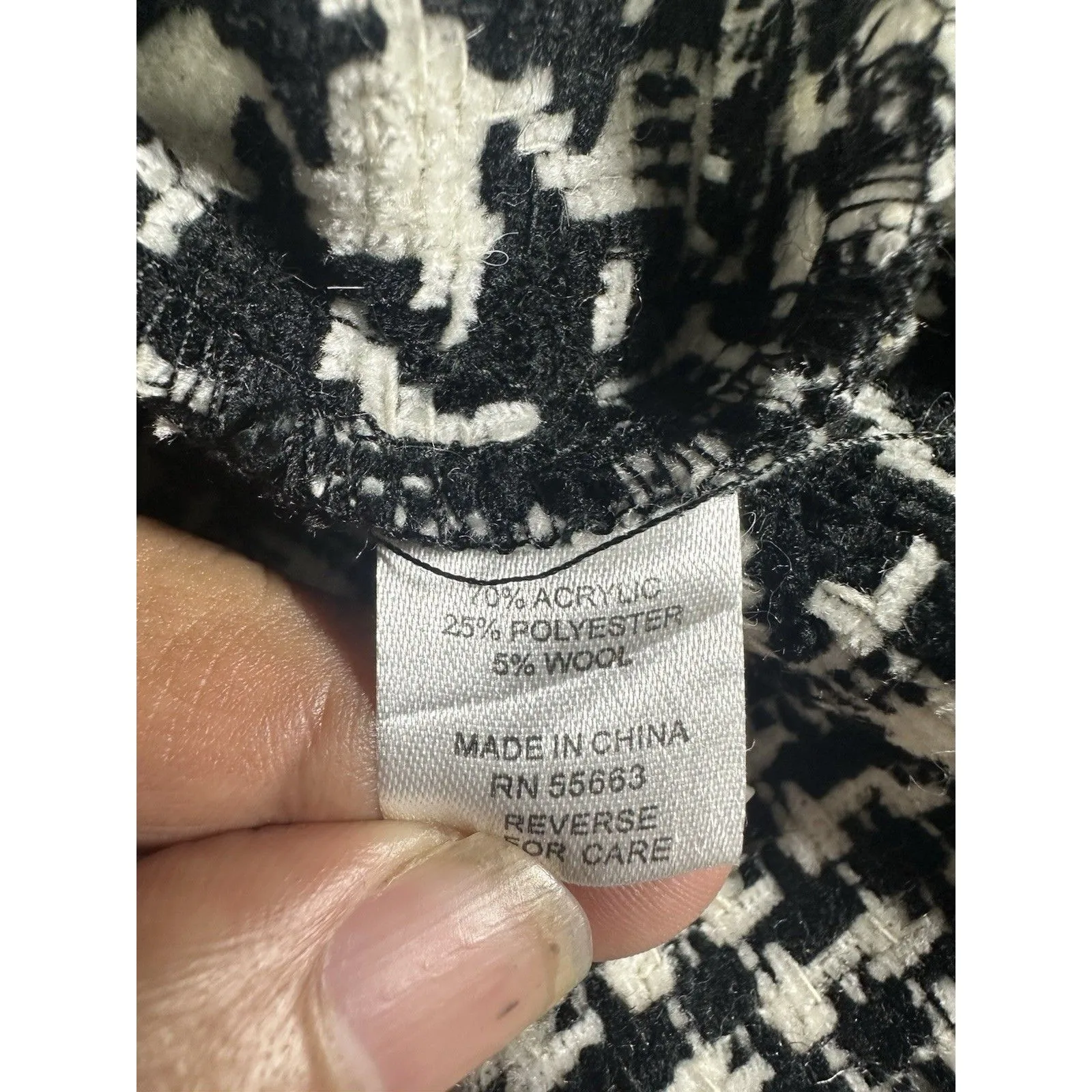 For Cynthia Houndstooth Fringe Jacket Size S - Image 13