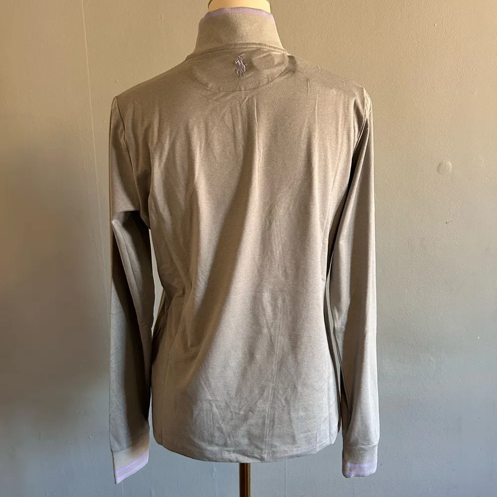 NWT Polo Golf Ralph Lauren Half Zip Sweater | Size: M | Grey w/ Lavender Accents Gray Size M - Image 2