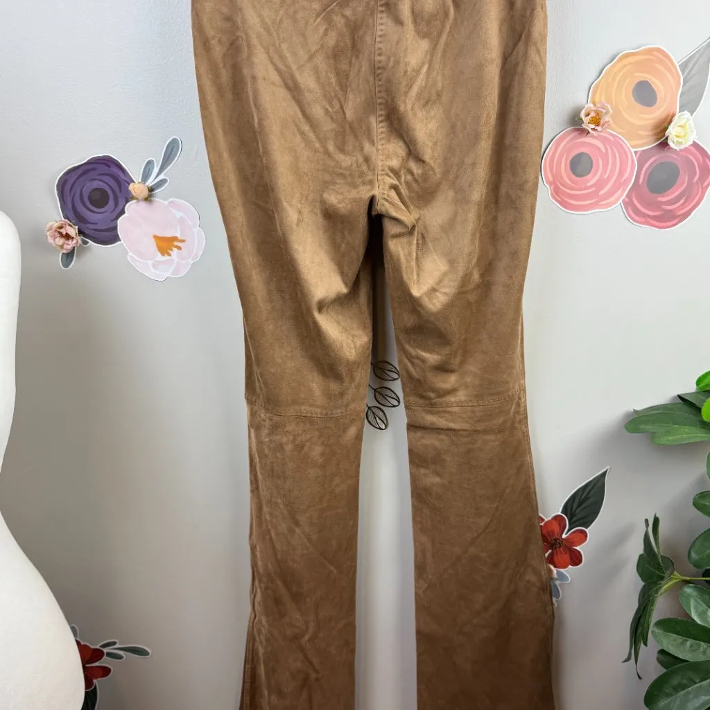 StudioM Brown Faux Suede Flared Pants - Image 3