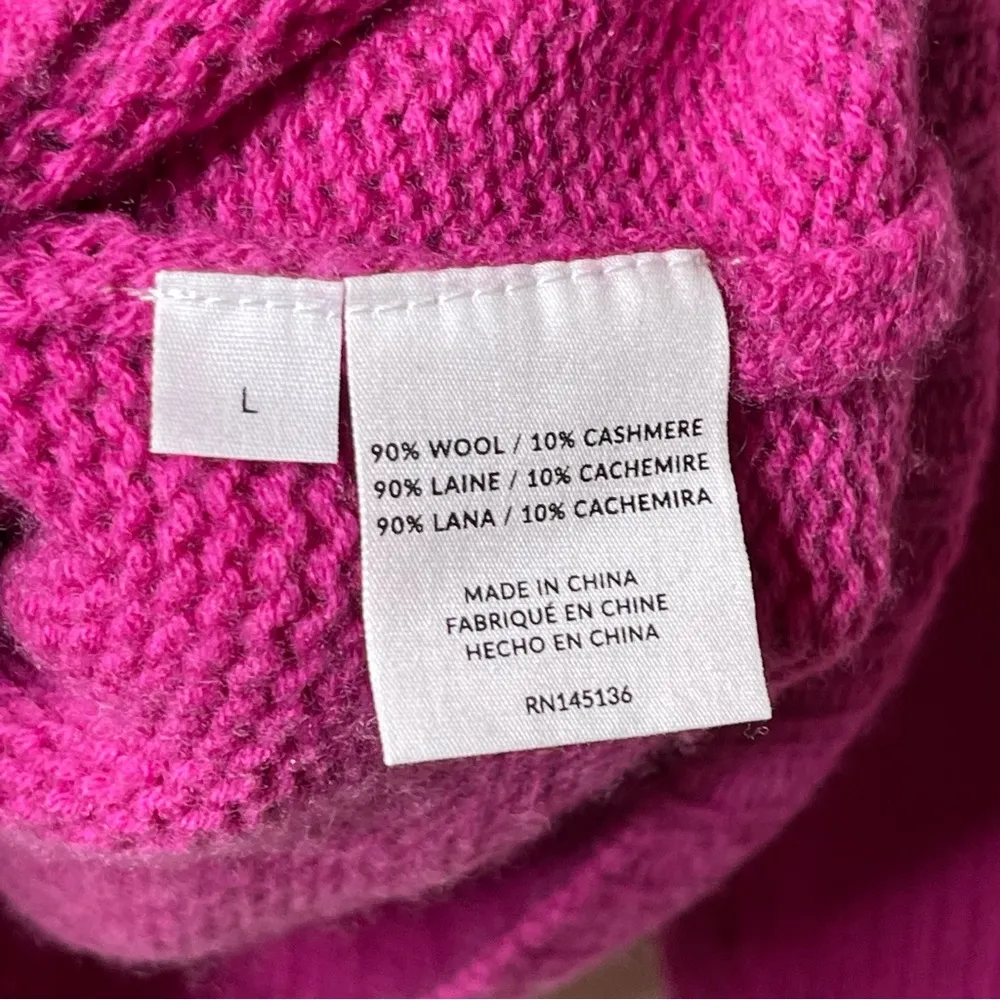 Naadam Structured shoulder sweater in Fuchsia sz L Size L - Image 8