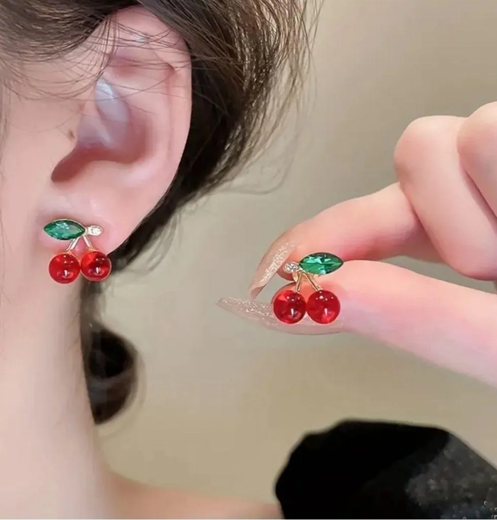 Grape & Cherry Earrings Bundle Purple - Image 6