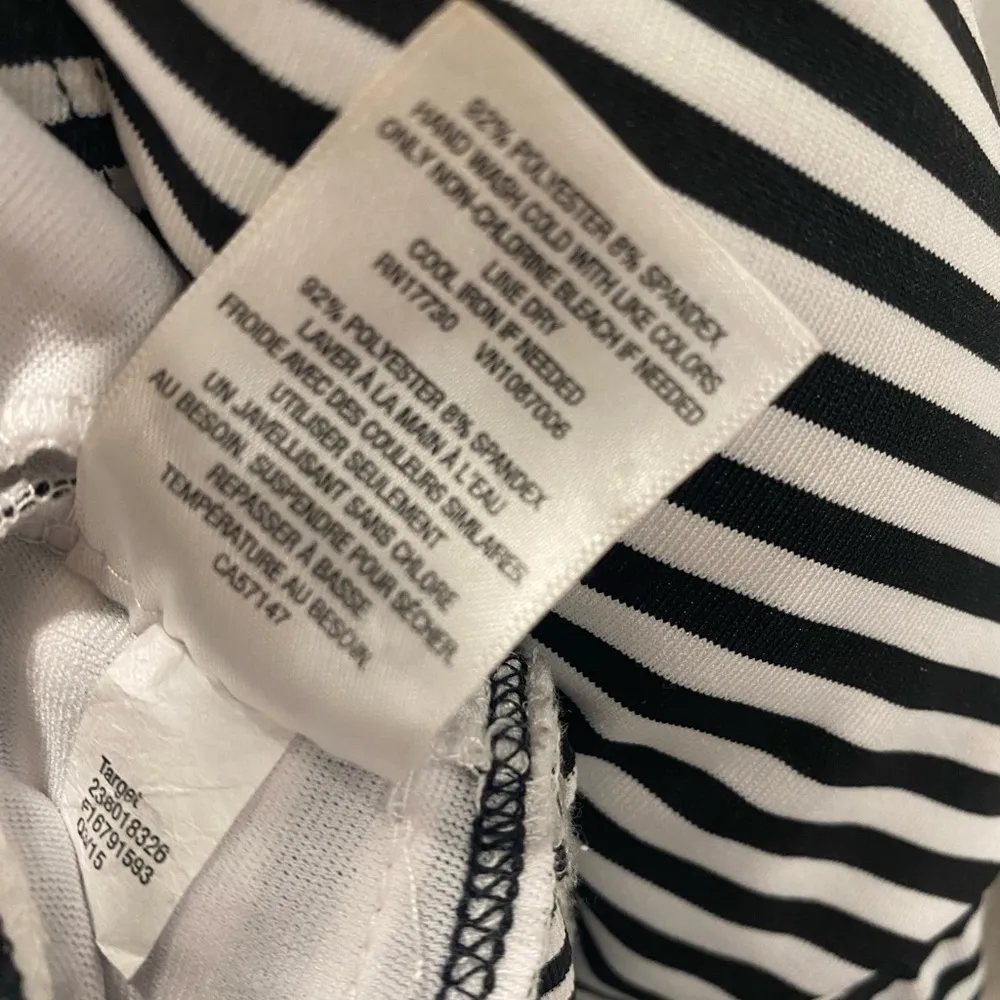 Mossimo Vintage Y2K Halter Black and White Stripe Tankini Top Size L - Image 4