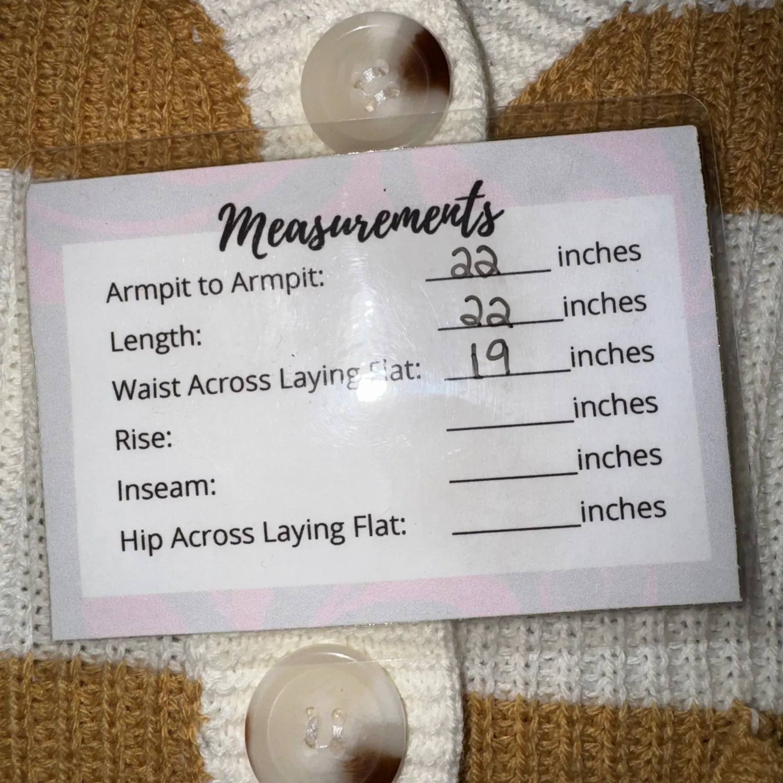 Anthropologie Moon River Cream Brown Stripe Cardigan Sweater Women's Size L - Image 6