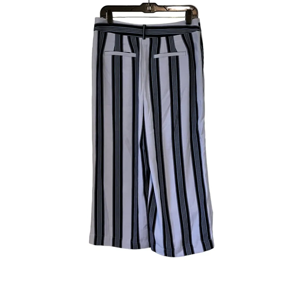 Ann Taylor LOFT Striped Crop Wide Leg Trousers, Sz 8P (missing tie sash) - Image 5