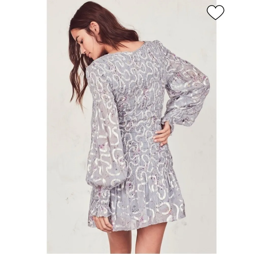 NWT LoveShackFancy Scarlett Mini Dress blue Gray sz Medium - Image 11