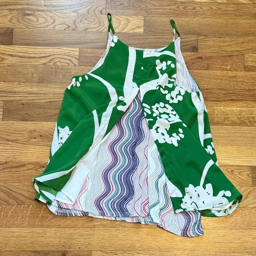 Porridge Anthropologie Women XS Green White Floral Stripe Layer Spaghetti Strap - Image 6