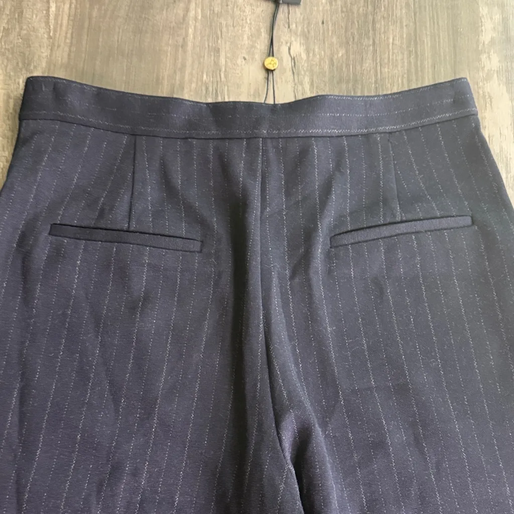 Kobi Halperin Navy Novelty Knit Pinstripe Cigarette Pant Blue Size 4 - Image 7