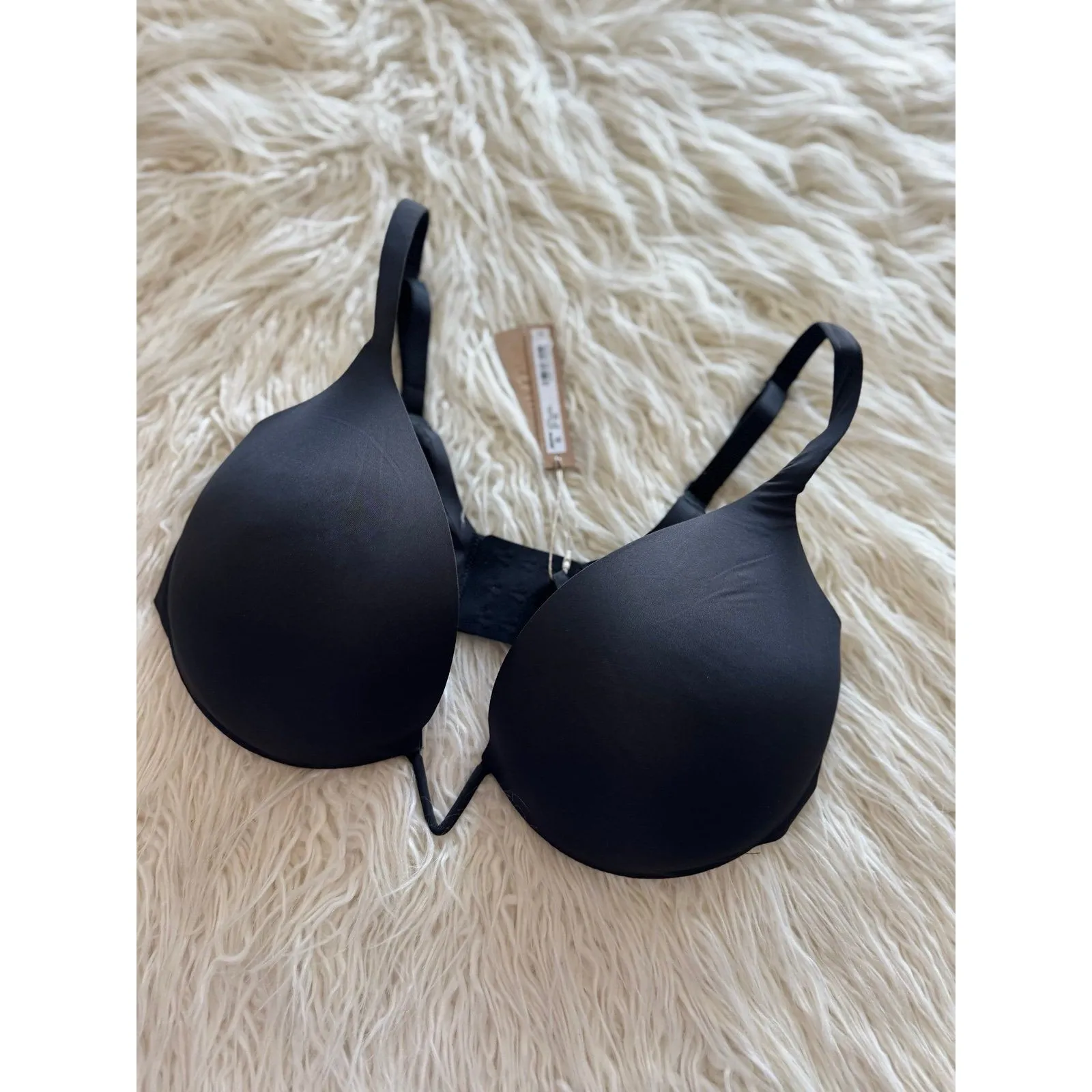 SKIMS  Ultimate Deep V Push Up Bra Onyx Size 36DDD - Image 3