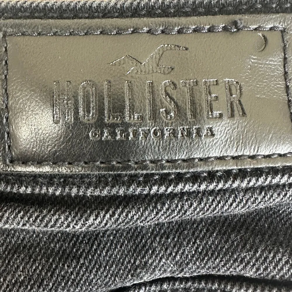 Hollister Shorts Womens 26 Black Stretch High Rise Distressed Hem Y2K Grunge - Image 6