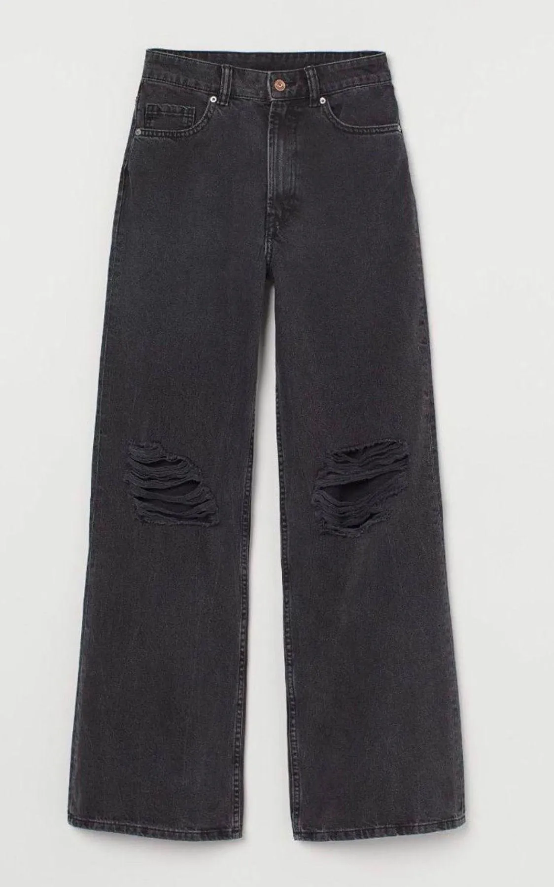 H&M Black Wide Leg Jeans - Image 3
