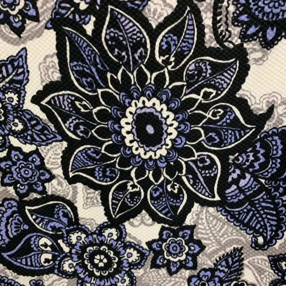 LOFT Skirt Floral Paisley Black Blue White Skirt Sz 10 - Image 6