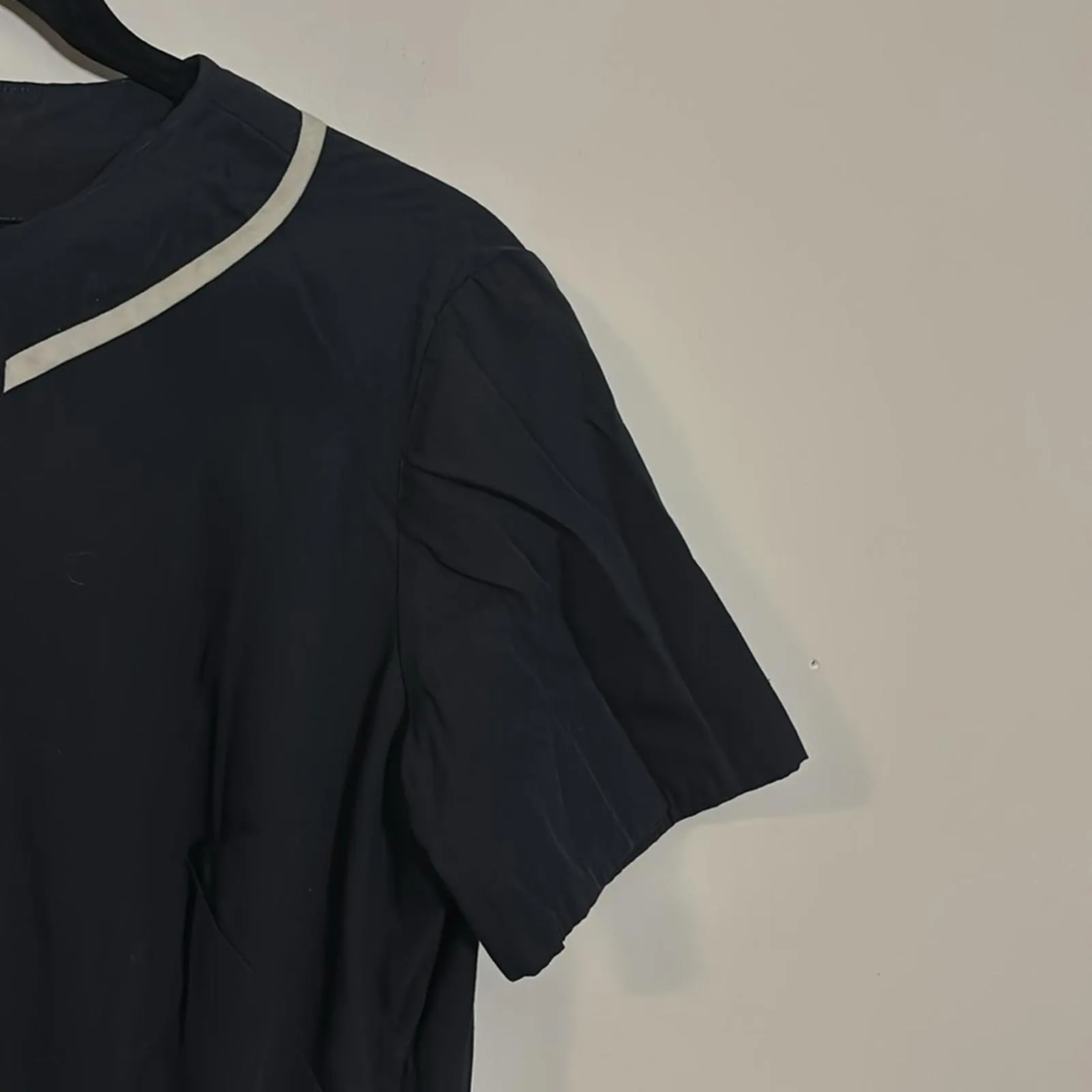 ✅Vintage Peck & Peck Black Short Sleeve Tea Dress Pleated Skirt 50s Feminine - Image 3