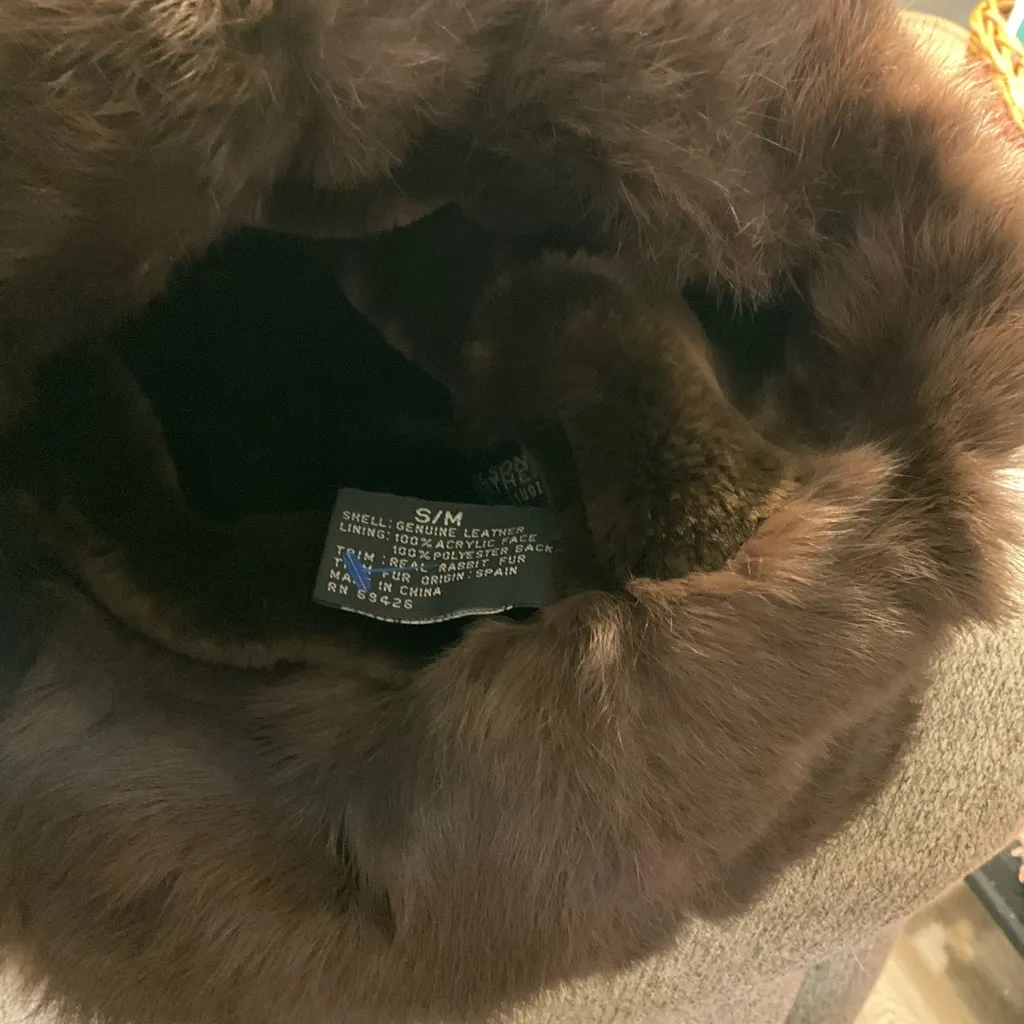 wilson's leather  Brown Hat with Fur Trim - Image 2