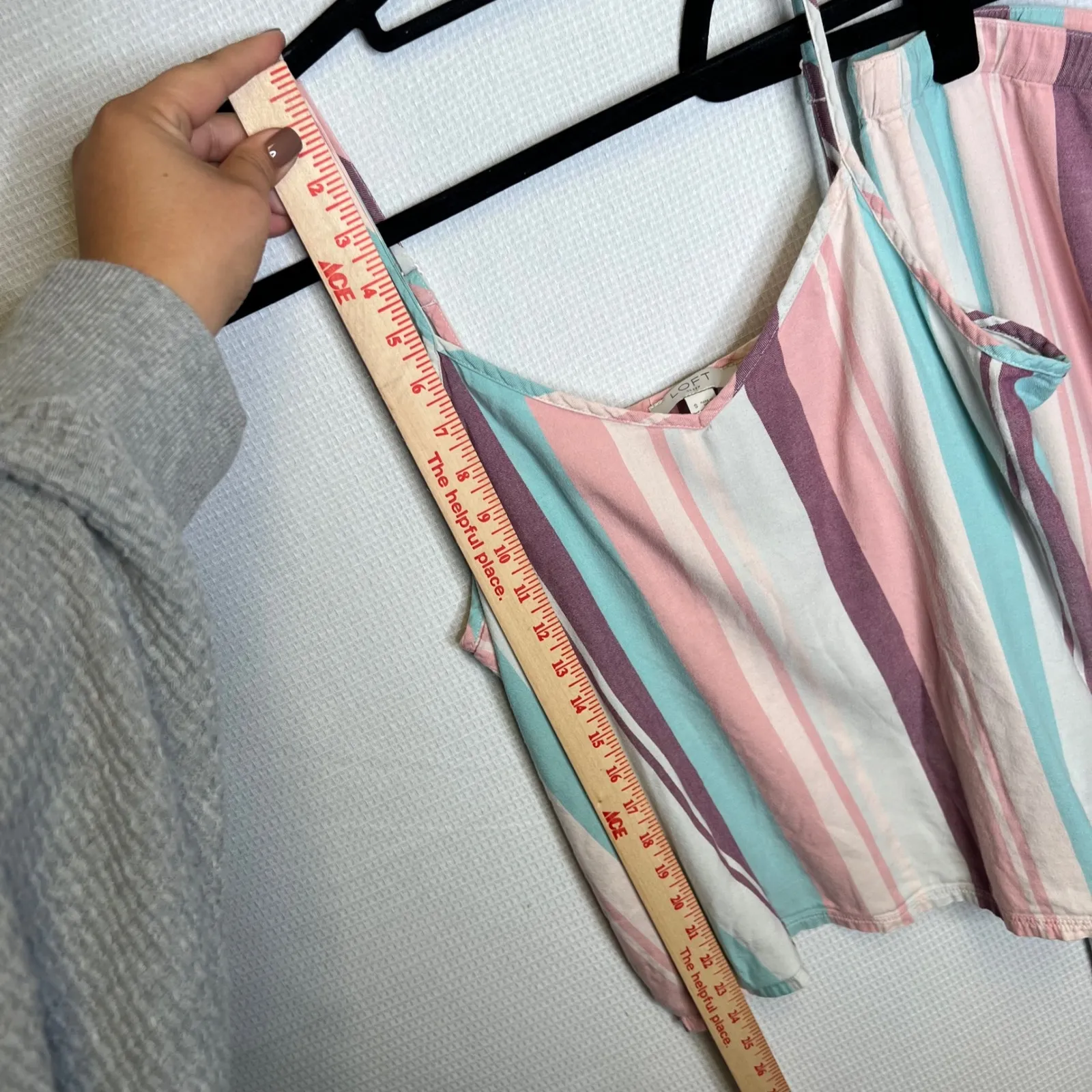 LOFT Sleep Pajama Set Women's Small Striped Cami‎ Top & Pants Lounge Wear - Image 5