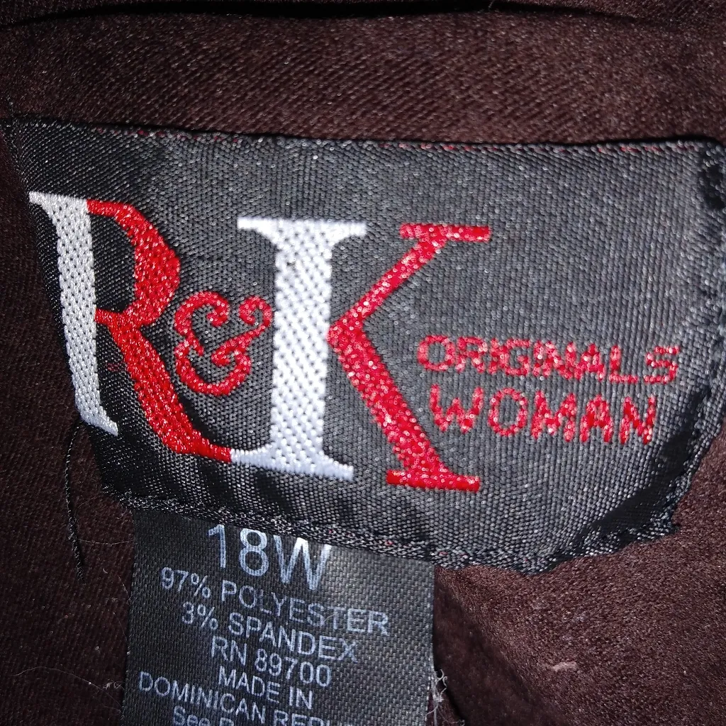R&K 18 Chocolate Suede Feel Light Jacket Plus Brown Size 18W - Image 7