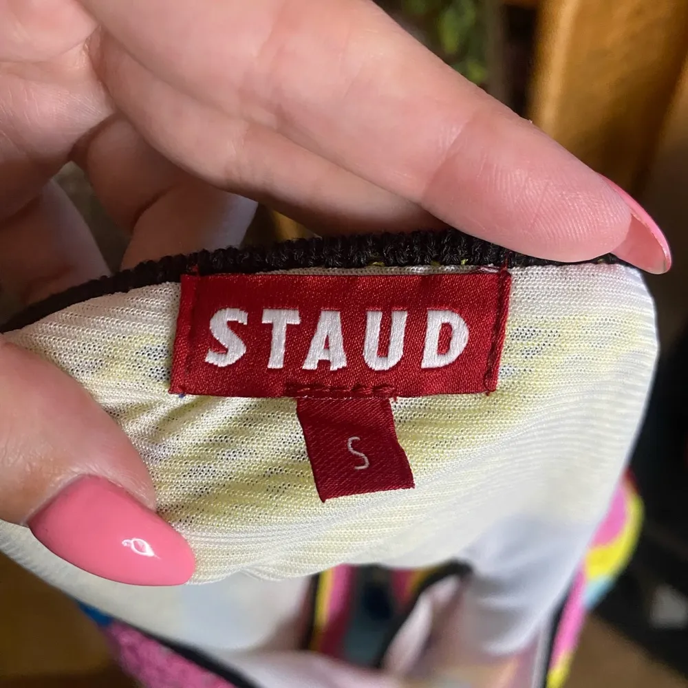 STAUD Rainbow Stripe Crochet Lumison Top Pink - Image 7