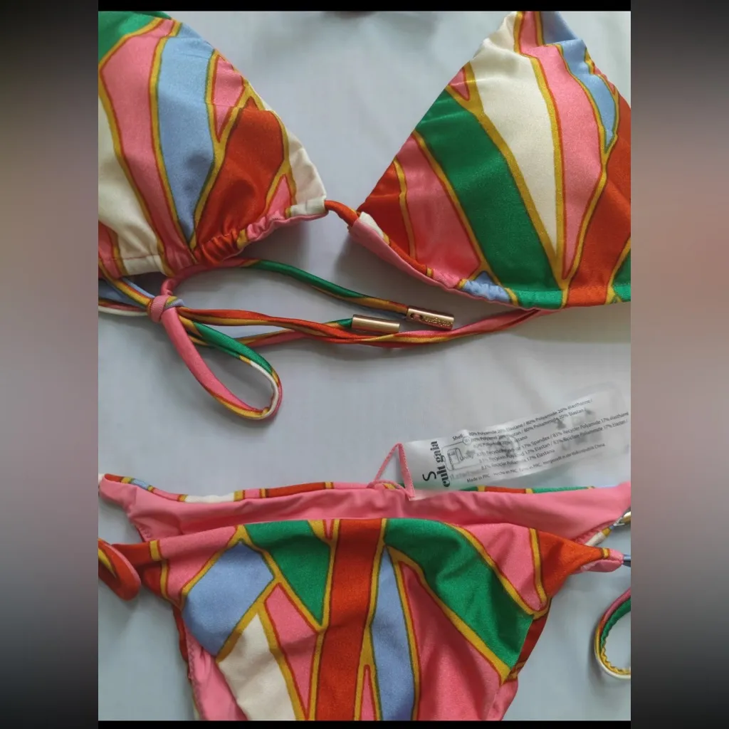 Cult Gaia Estella in Vintage Stripe Print   Set S
Colorful Striped Bikini Set - Image 5