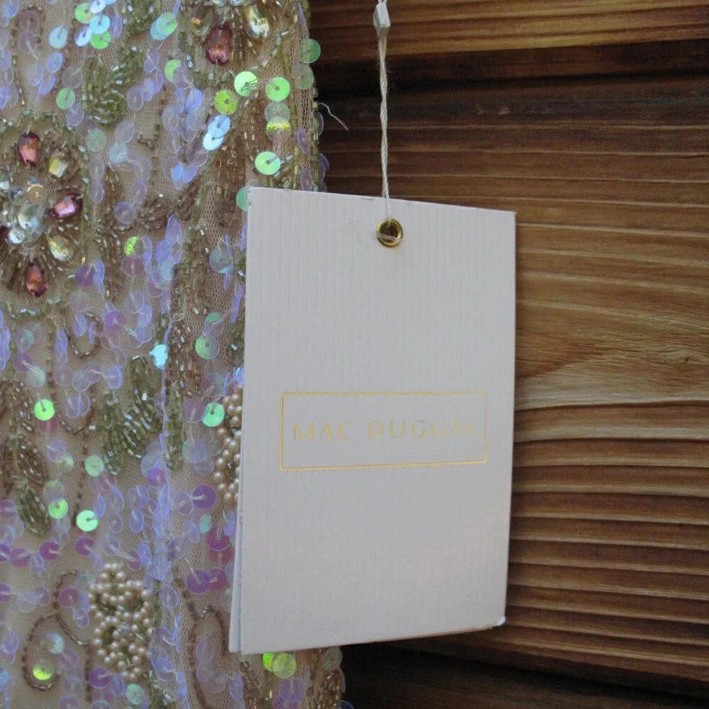 Mac Duggal 10772 Womens Embellished Ruffle Cap Sleeve  V Neck Gown - Image 15