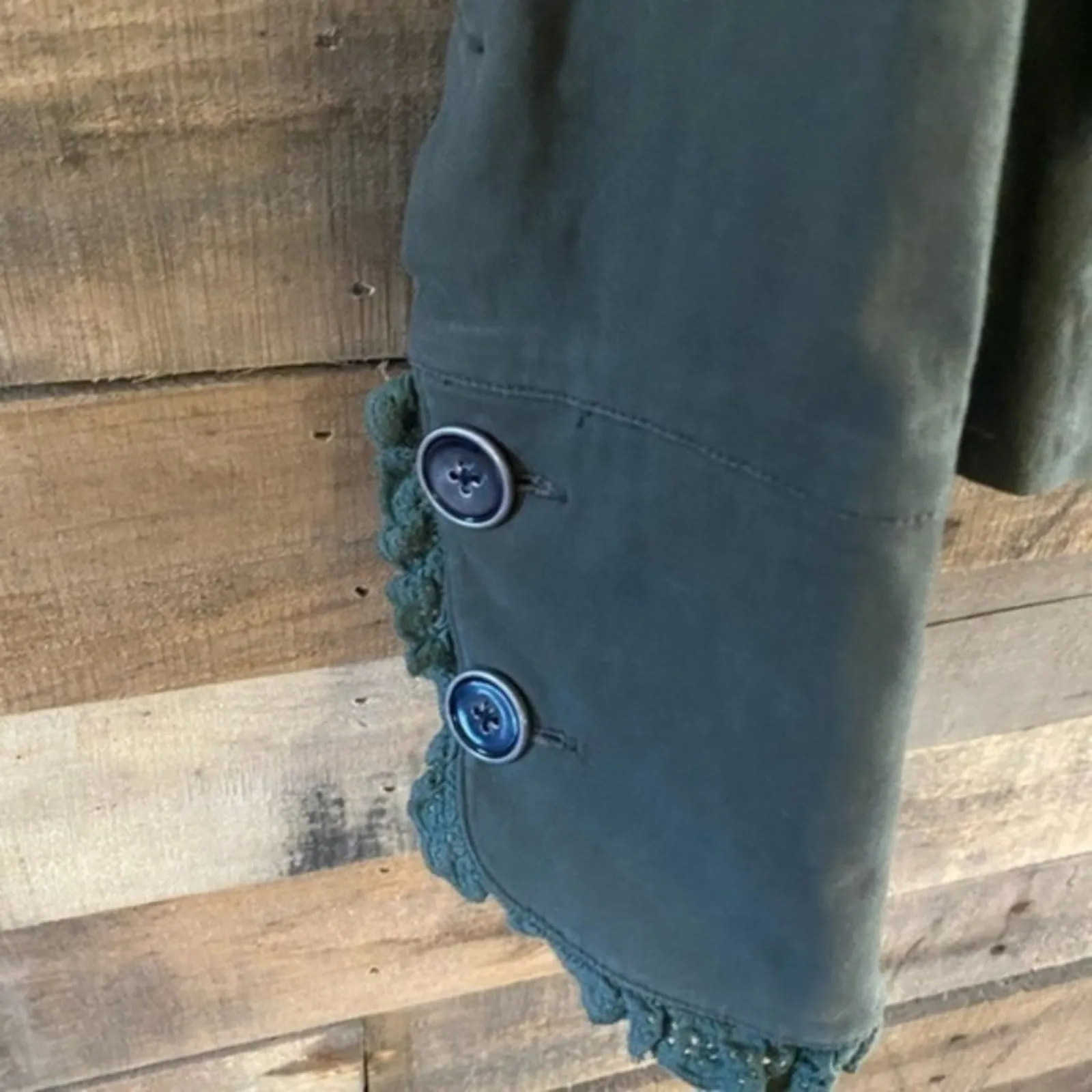 Zinc‎ Olive Military Style Jacket Size Medium - Image 4