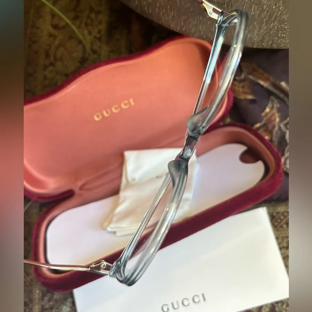 Authentic GUCCI 53mm Semi cat eye Acetate/Metal Optical Glasses New🔥 - Image 4