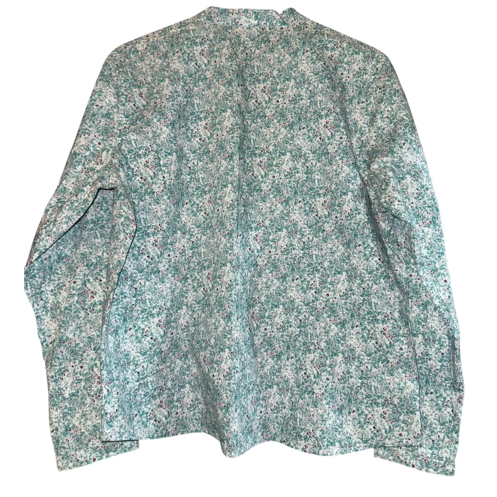 Eddie Bauer Floral Pintuck Button Up Top Women's XL Long Sleeve Spring Cottage - Image 6