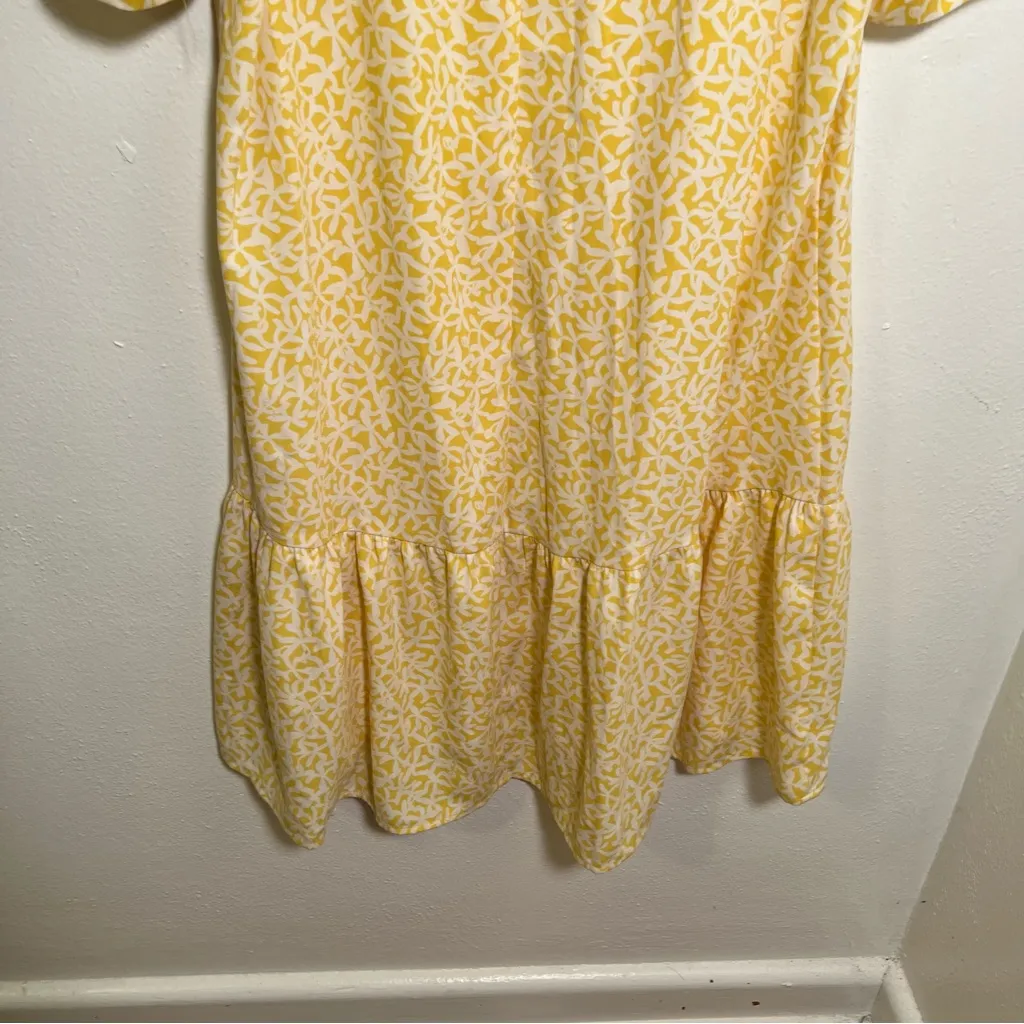 A New Day Ruffle Hem Dress Yellow White Floral XS - Image 8