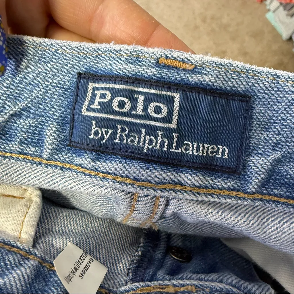 Polo by Ralph Lauren Wms Relaxed Straight Jean Distressed High Waist Button Fly - Image 8