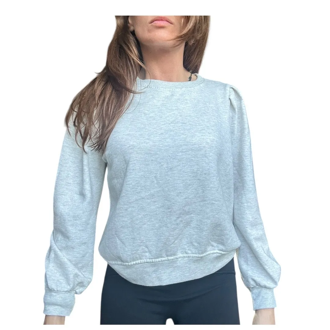 ethereal sweater paper crane small Light gray pullover crewneck, puff sleeves - Image 8