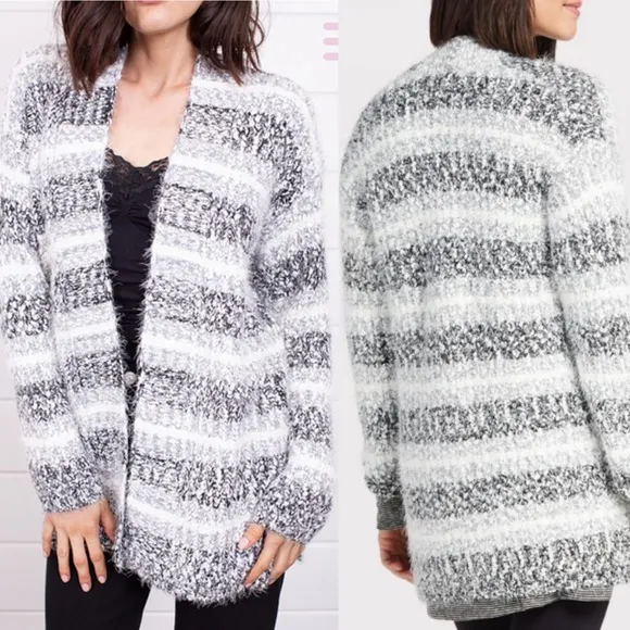 Heartloom X Anthropologie Mila Eyelash Striped Cardigan Sweater - Image 3