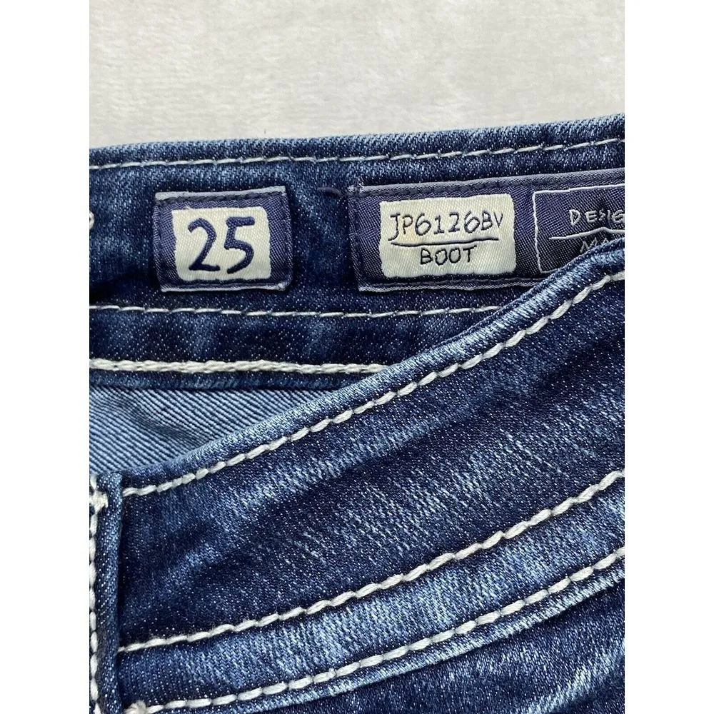 Miss Me Jeans Womens Size 25 cutoff jorts/shorts Bermuda Embellished flap Pocket - Image 5