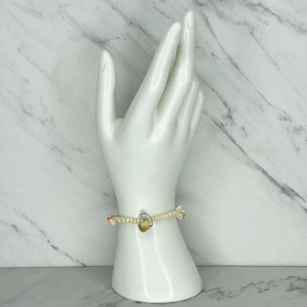 Seashell Swirl Shell Beaded Stretch Bracelet - Image 3