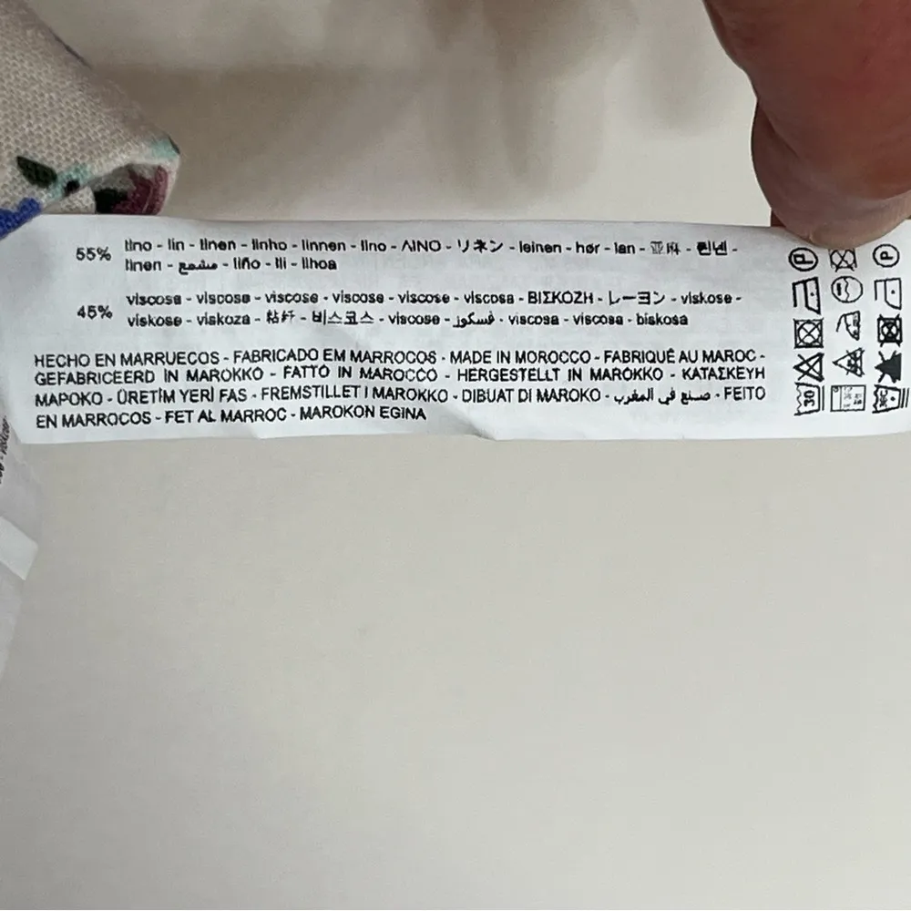 Women’s Zara Linen Blend Floral Print Cottage Festival Crop Top Size Large White - Image 5