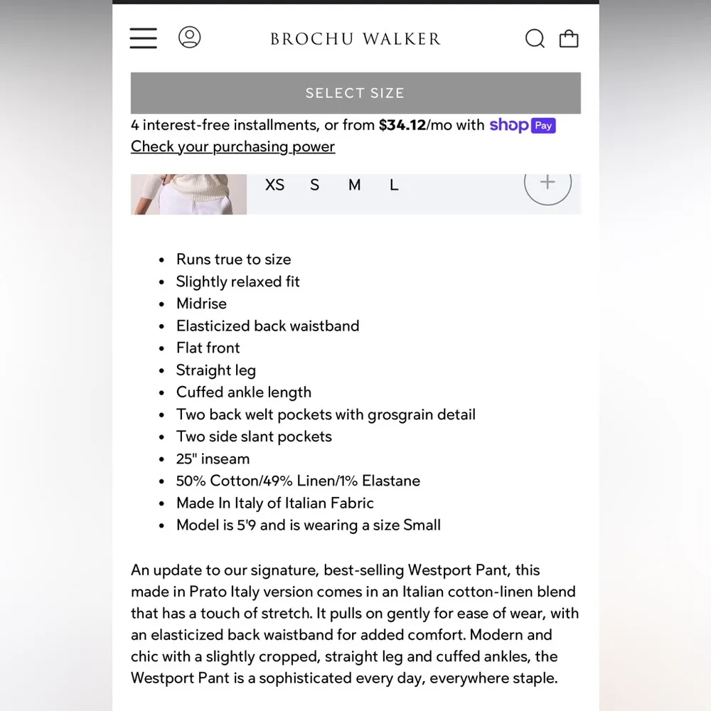 Brochu Walker Westport Brushed Pants Size Medium - Image 12