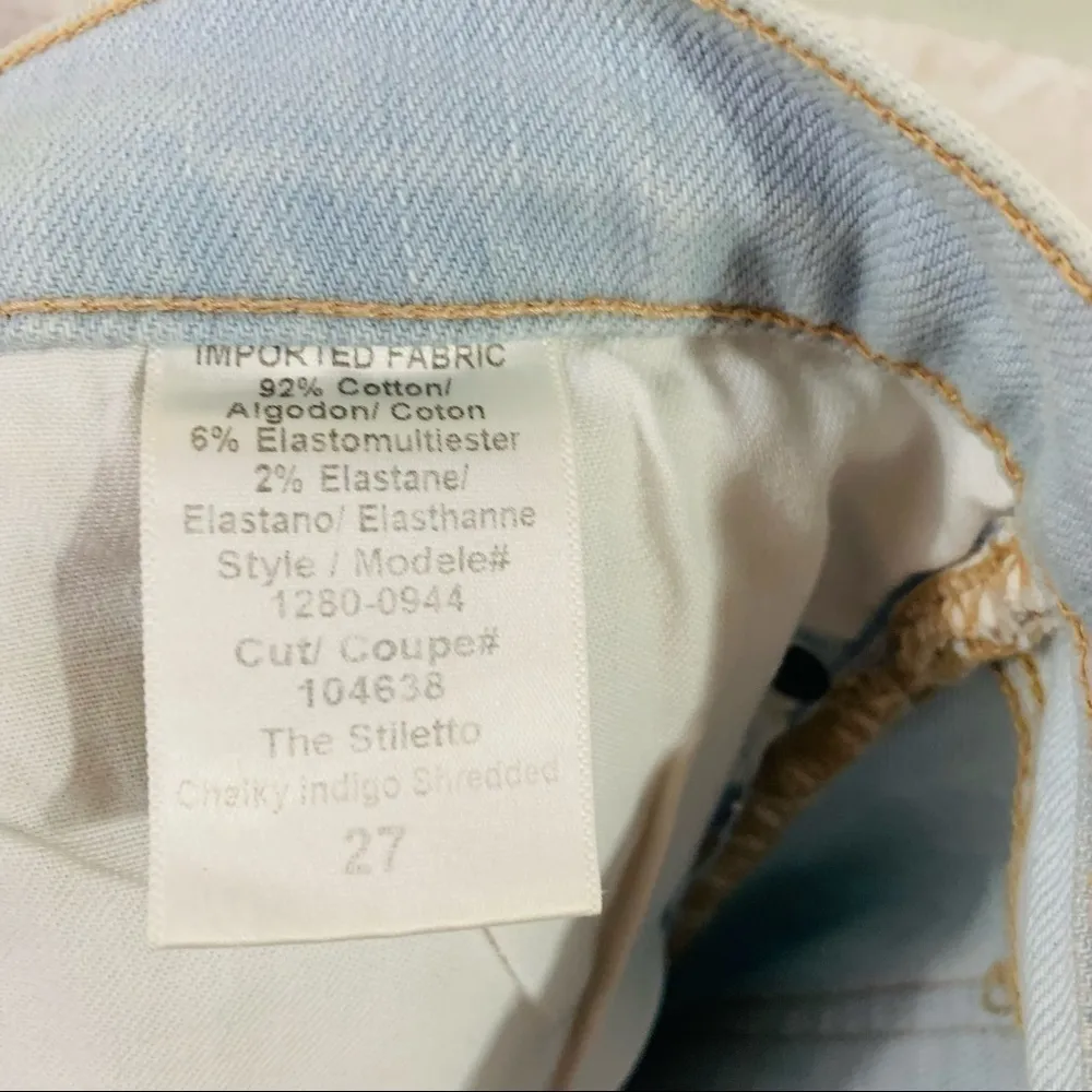 Current/Elliott The Stiletto Skinny Jeans in Chalky Indigo Shredded Size 27 - Image 8