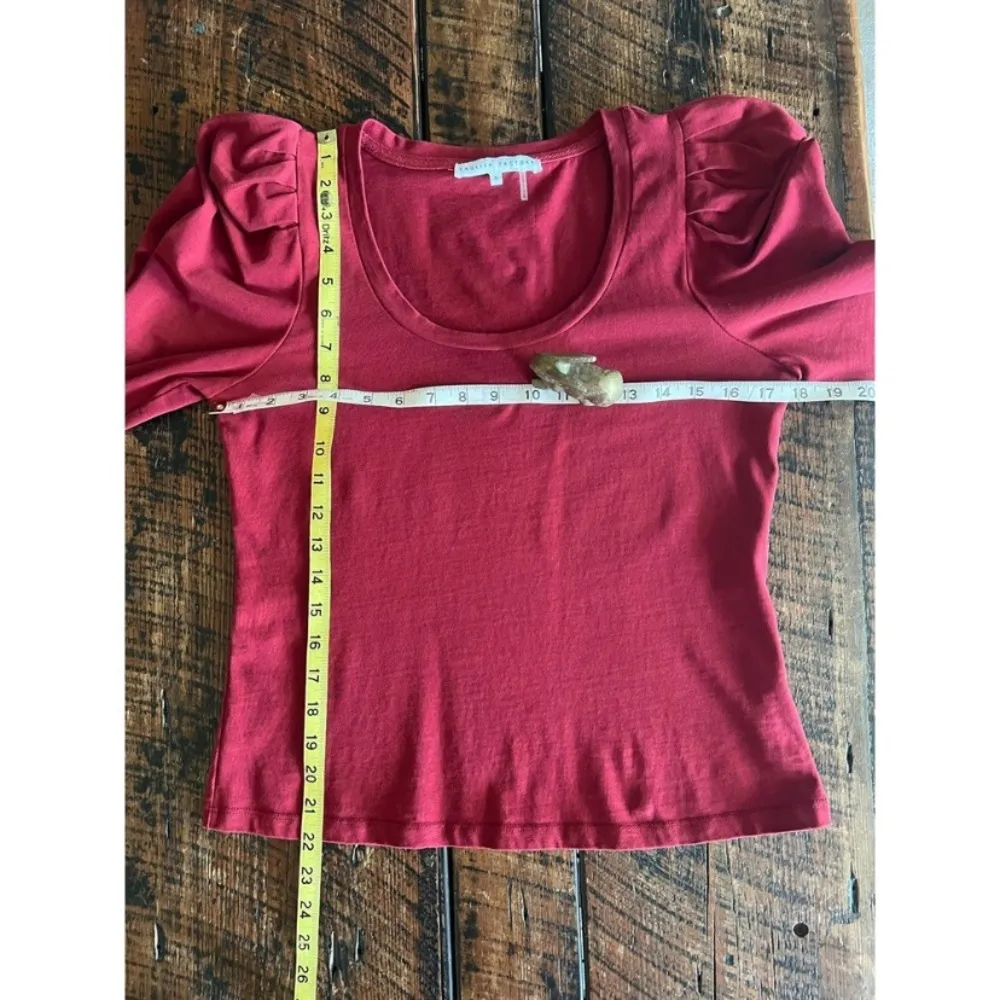 English Factory Puff long sleeved Burgundy top, Size Small - Image 7