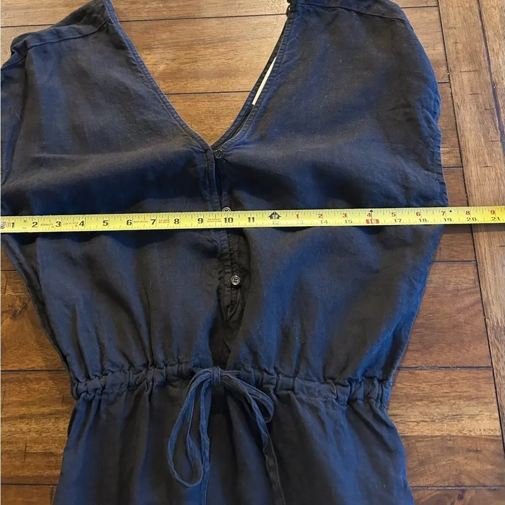 Cloth & Stone Black 100% Linen Short Sleeve Jumpsuit Size Medium Style C6239 - Image 11