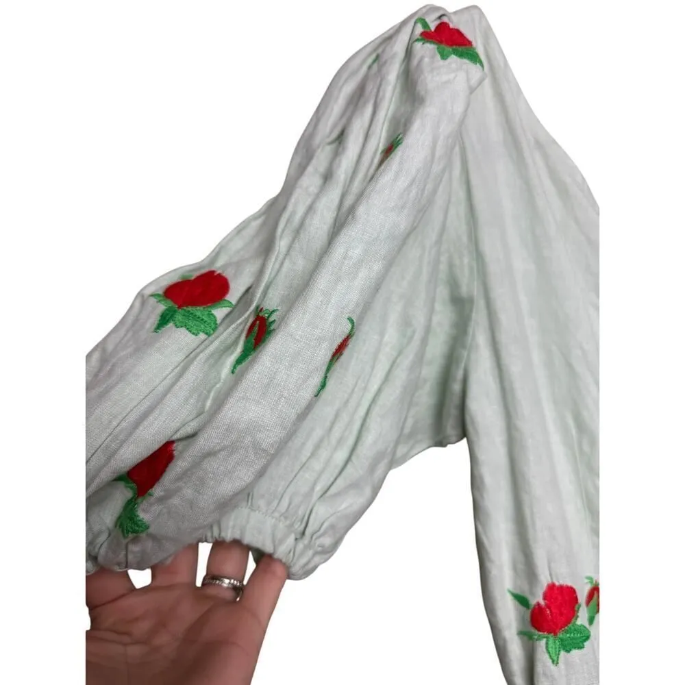 Fanm Mon Datcha Linen Mint Green Jumpsuit Sz. S - Image 6