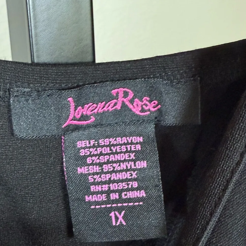 Plus Size Stretchy Mesh Empire Waist Top 1X Babydoll Camisole Flowy Stretch Top Black - Image 4