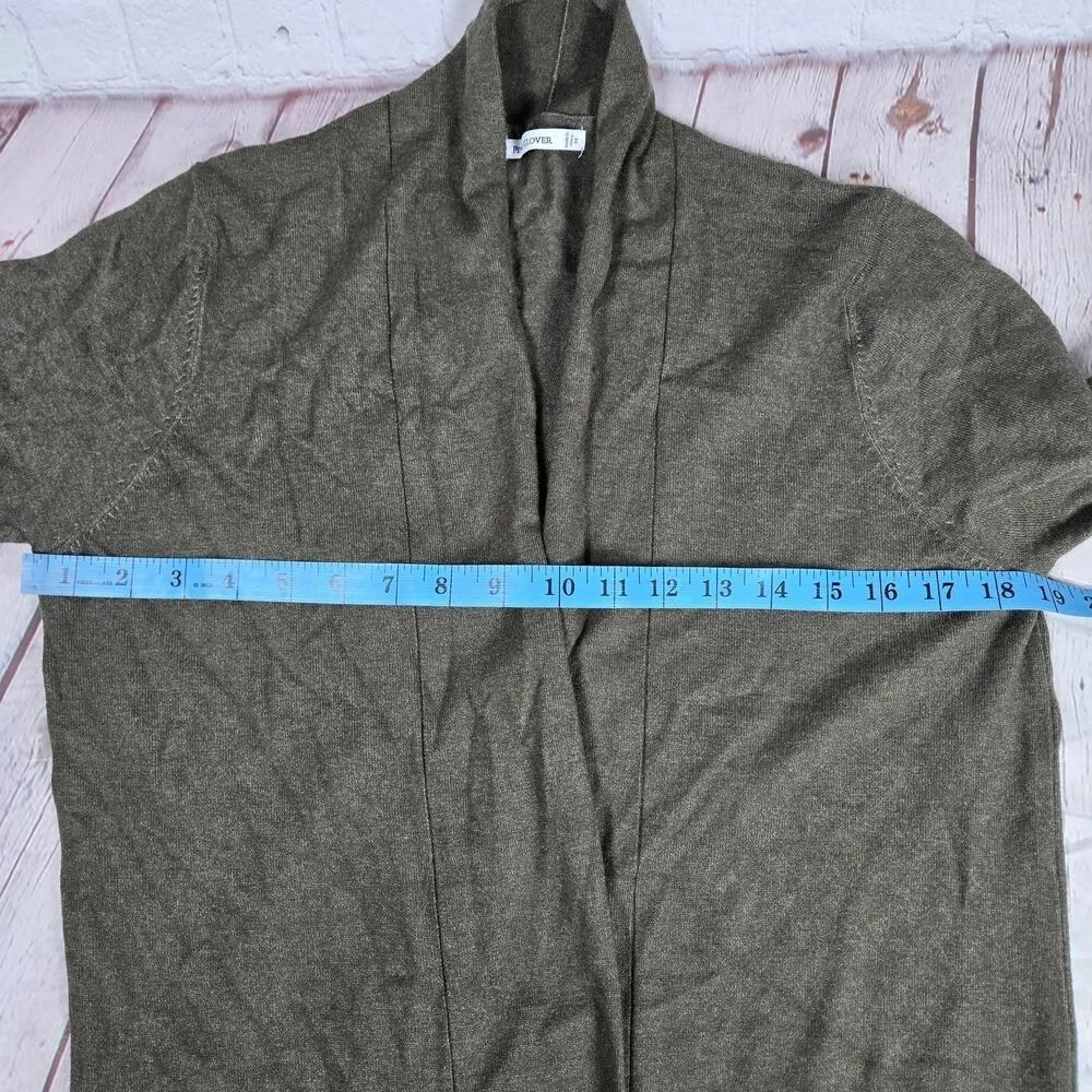 Pink Clover Penton Two Pocket Open Front Cardigan‎ Olive Green M NWT - Image 7