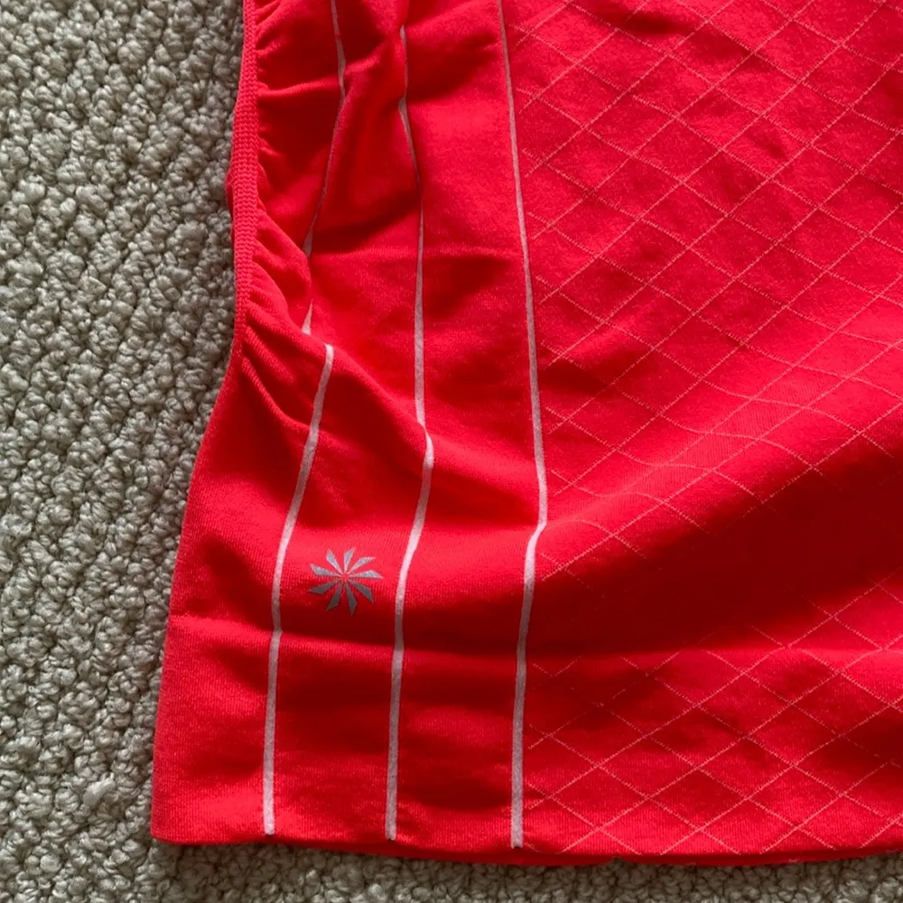 ATHLETA Finish Fast Line Tank Red It Neon Stretcht Athletic Tank Racerback NWOT - Image 5