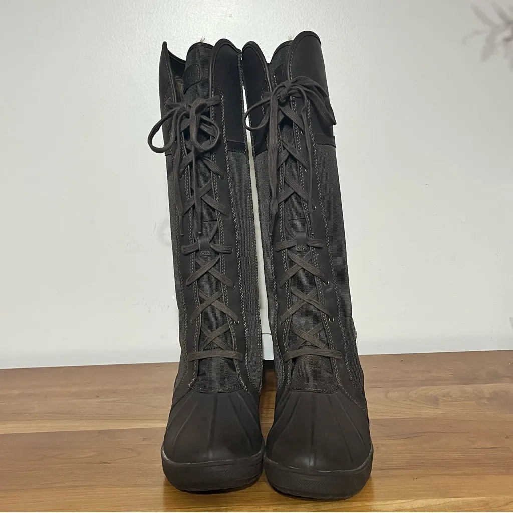 Clarks Carima Pluma Waterproof Snow Winter Knee High Tall Boot Brown Size 6.5 - Image 4
