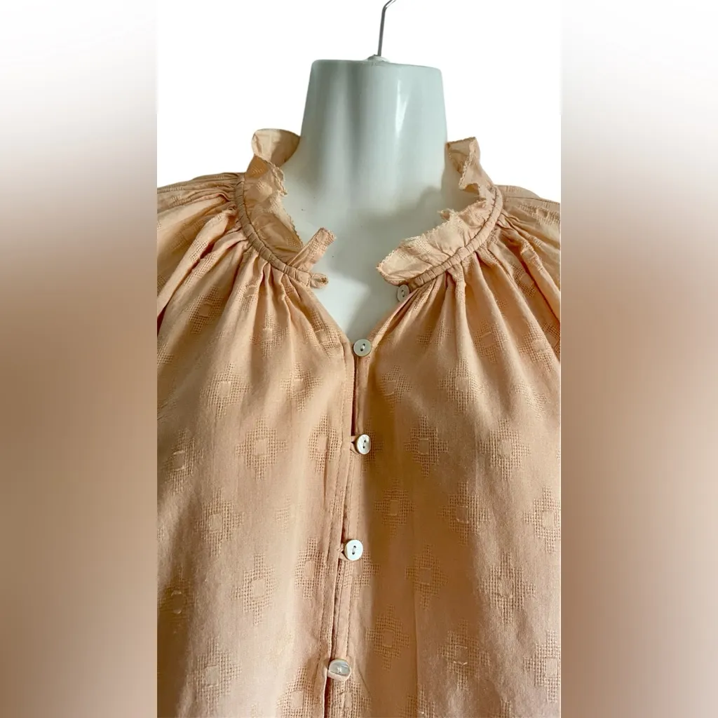 Cleobella  Peach Ruffle Blouse - Image 3