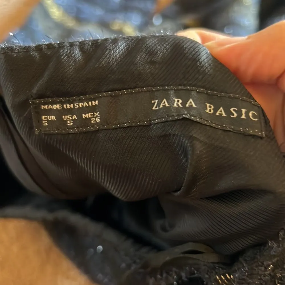 Zara blue textured sparkly dress small - Image 7