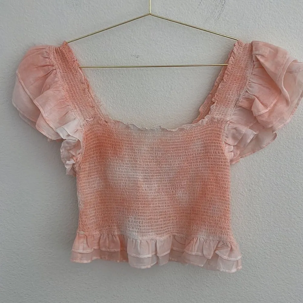 LoveShackFancy Peach Twist Hand Dye Wrennly Top - Image 5