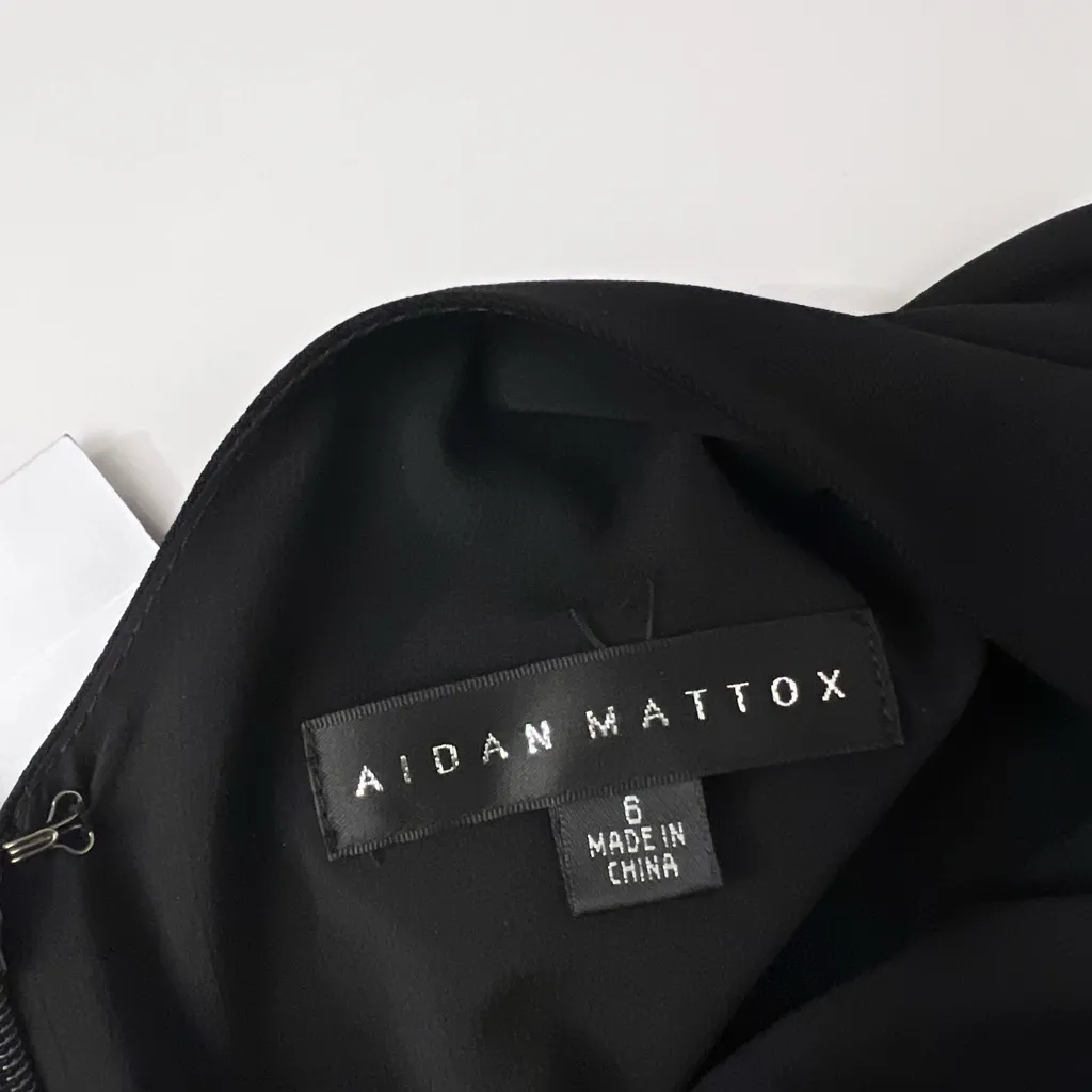 Aiden Mattox twilight Maxi dress Gown mixed media crinkled sleeveless 6 NEW Blue - Image 3